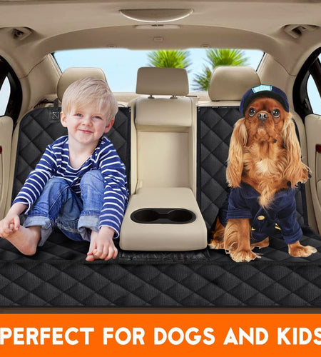 Dog Car Seat Cover, Back Seat Cover for Dogs Pet Car Seat Protector Waterproof Bench Car Seat Cover, Non - Slip Reat Seat Cover Fits Middle Armrest for Most Cars Trucks Suvs - Black - Nates great stuffNates great stuff