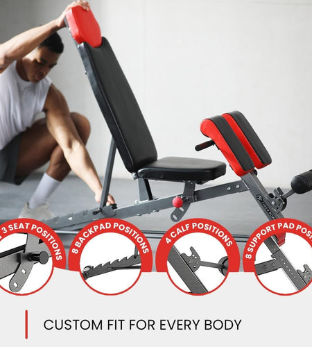 Multi - Functional FID Weight Bench for Full All - In - One Body Workout – Hyper Back Extension, Roman Chair, Adjustable Ab Sit up Bench, Incline Decline Bench, Flat Bench - Nates great stuffNates great stuff