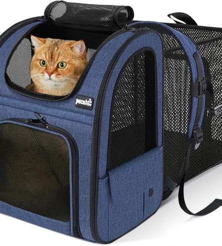 Pet Carrier Backpack, Cat Backpack Carrier, Expandable with Breathable Mesh for Small Dogs Cats, Dog Backpack Bag for Hiking Travel Camping Hold Pets up to 18 Lbs - Nates great stuffNates great stuff
