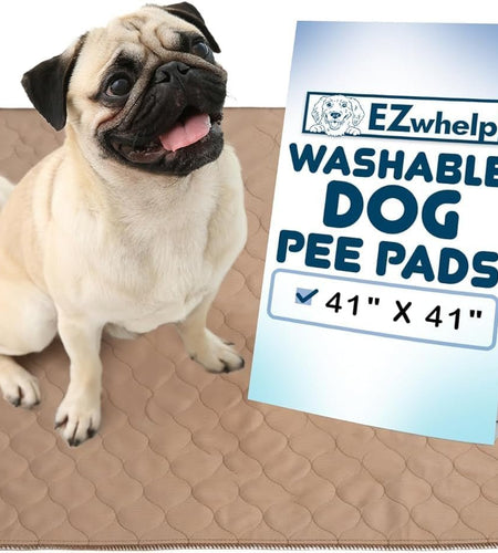 Reusable Dog Pee Pads - Dogs Waterproof Training Pads - Washable & Sanitary - Rounded Corners - Laminated, Lightweight, Durable - Pet Essentials Puppy Training, Whelping - 41"X41" W/ Grommets - Nates great stuffNates great stuff