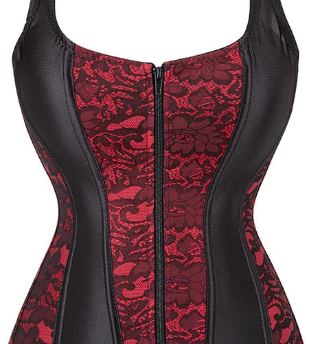 Women Sexy Boned Lace up Corsets and Strap Bustiers Top Overbust Shaper - Nates great stuffNates great stuff