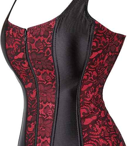 Women Sexy Boned Lace up Corsets and Strap Bustiers Top Overbust Shaper - Nates great stuffNates great stuff